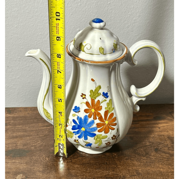 Metlox Vernon Bouquet Floral 8 Cup Tea Pot Mid Century Excellent Condition - Picture 12 of 13